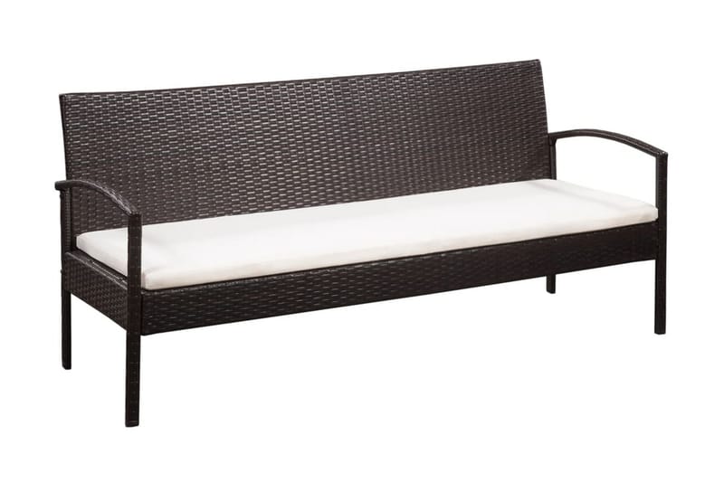 Haveloungesæt 5 Dele Med Hynder Polyrattan Brun - Brun - Havemøbler - Loungemøbler - Loungesæt