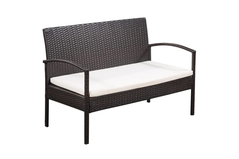 Haveloungesæt 5 Dele Med Hynder Polyrattan Brun - Brun - Havemøbler - Loungemøbler - Loungesæt