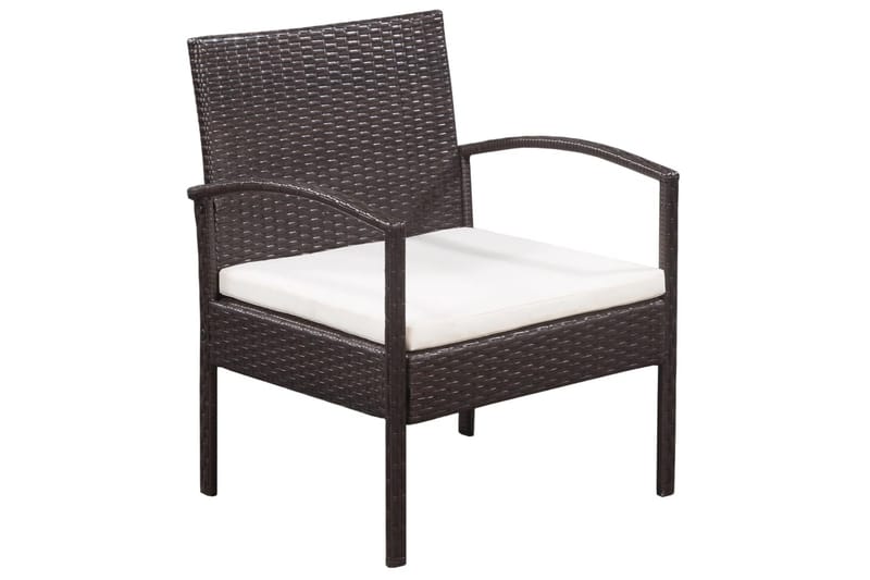 Haveloungesæt 5 Dele Med Hynder Polyrattan Brun - Brun - Havemøbler - Loungemøbler - Loungesæt