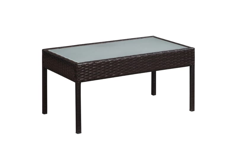 Haveloungesæt 5 Dele Med Hynder Polyrattan Brun - Brun - Havemøbler - Loungemøbler - Loungesæt