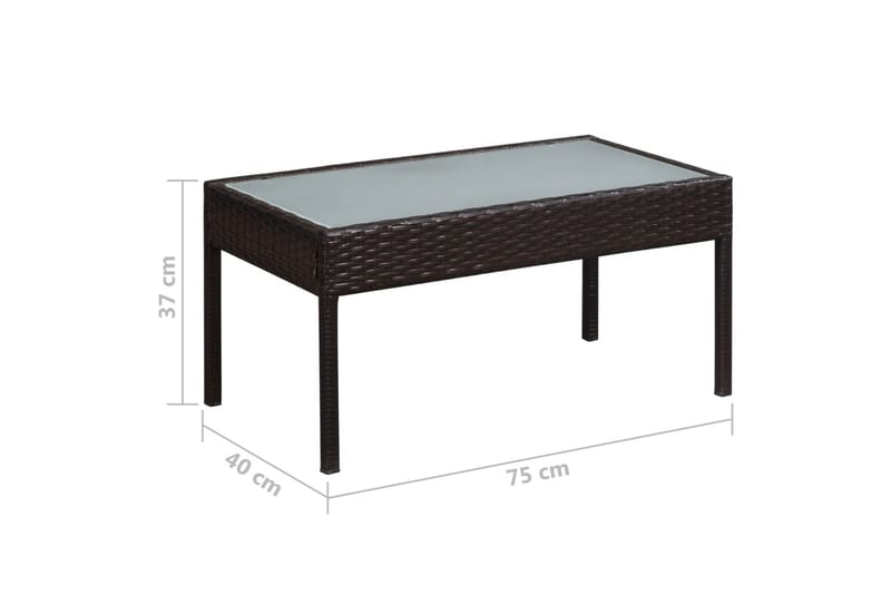 Haveloungesæt 5 Dele Med Hynder Polyrattan Brun - Brun - Havemøbler - Loungemøbler - Loungesæt