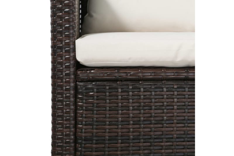 Haveloungesæt 5 Dele Med Hynder Polyrattan Brun - Brun - Havemøbler - Loungemøbler - Loungesæt