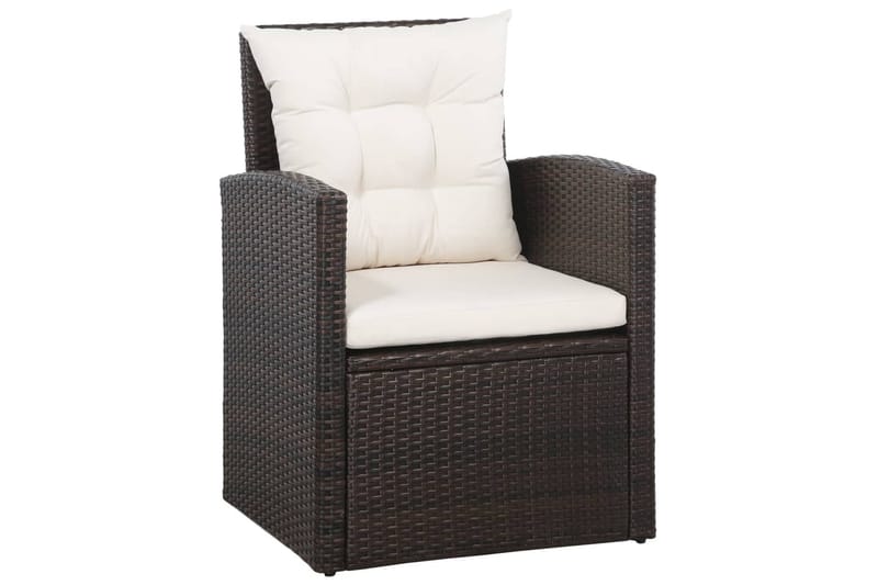 Haveloungesæt 5 Dele Med Hynder Polyrattan Brun - Brun - Havemøbler - Loungemøbler - Loungesæt