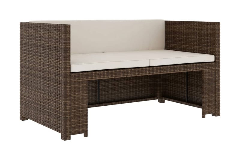 haveloungesæt 5 dele med hynder polyrattan brun - Brun - Altanmøbler - Sofagrupper udendørs - Loungesæt