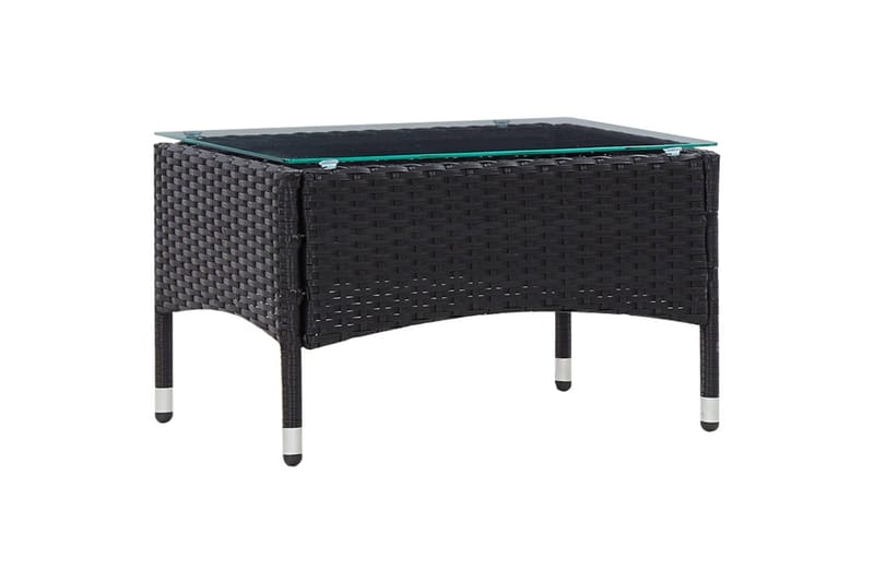 Haveloungesæt 5 Dele med Hynder Polyrattan Sort - Sort - Havemøbler - Loungemøbler - Loungesæt