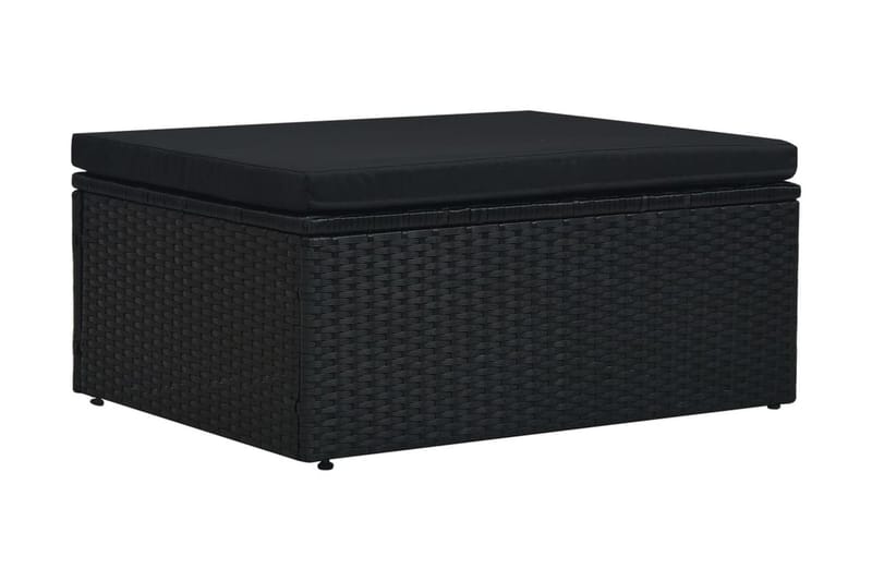 Haveloungesæt 5 Dele Med Hynder Polyrattan Sort - Sort - Havemøbler - Loungemøbler - Loungesæt