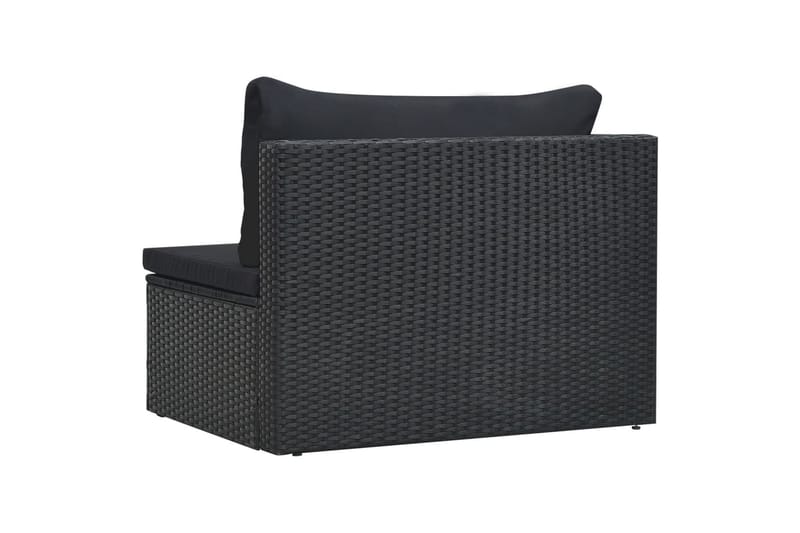 Haveloungesæt 5 Dele Med Hynder Polyrattan Sort - Sort - Havemøbler - Loungemøbler - Loungesæt