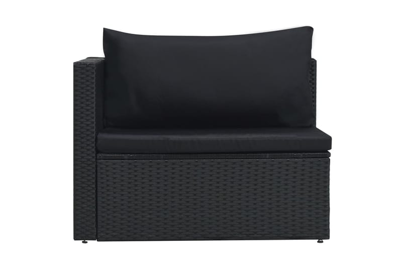 Haveloungesæt 5 Dele Med Hynder Polyrattan Sort - Sort - Havemøbler - Loungemøbler - Loungesæt