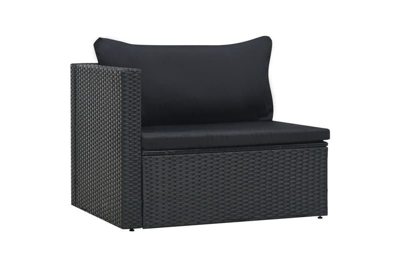 Haveloungesæt 5 Dele Med Hynder Polyrattan Sort - Sort - Havemøbler - Loungemøbler - Loungesæt