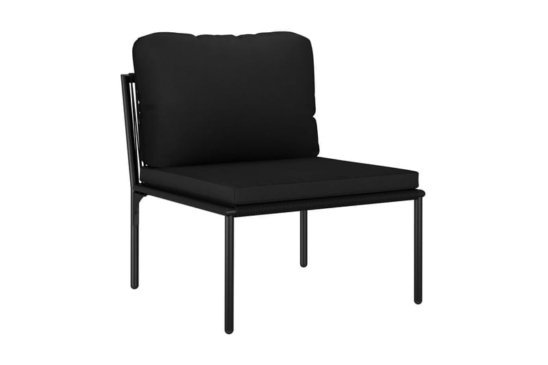 Haveloungesæt 5 Dele Med Hynder Pvc Sort - Sort - Havemøbler - Loungemøbler - Loungesæt