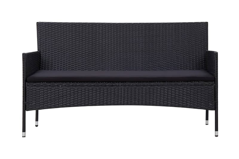 Haveloungesæt 5 Dele med Hynder Polyrattan Sort - Sort - Havemøbler - Loungemøbler - Loungesæt