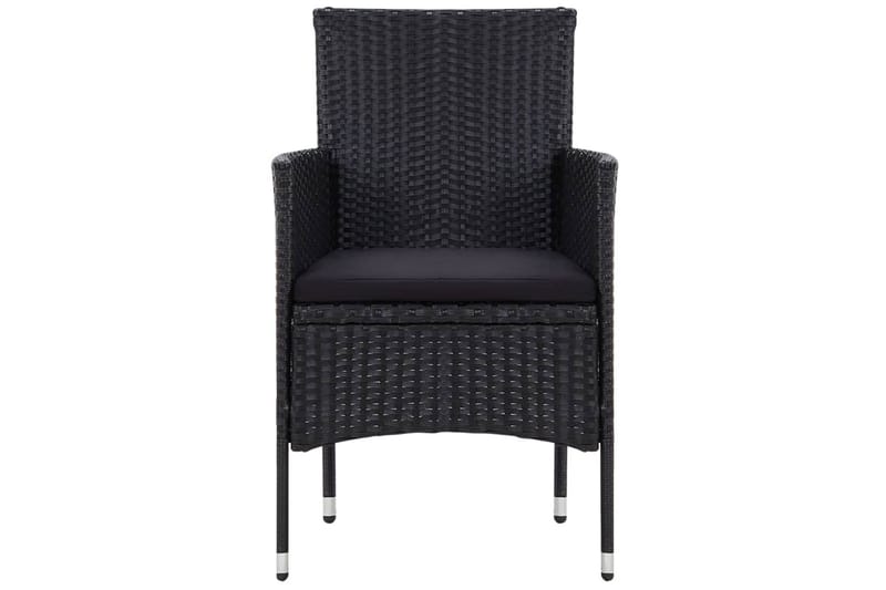 Haveloungesæt 5 Dele med Hynder Polyrattan Sort - Sort - Havemøbler - Loungemøbler - Loungesæt