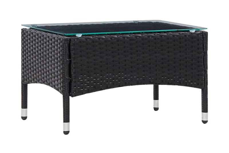 Haveloungesæt 5 Dele med Hynder Polyrattan Sort - Sort - Havemøbler - Loungemøbler - Loungesæt