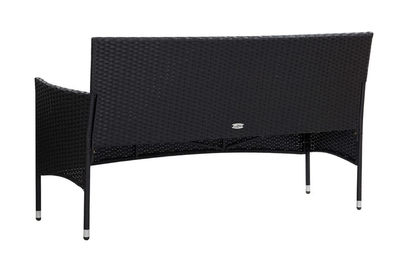 Haveloungesæt 5 Dele med Hynder Polyrattan Sort - Sort - Havemøbler - Loungemøbler - Loungesæt
