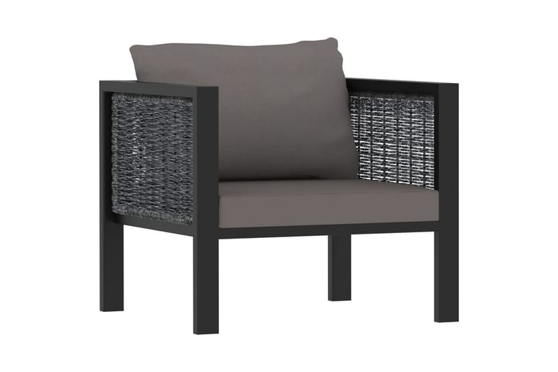 Haveloungesæt 6 Dele Med Hynde Polyrattan Antracitgrå - Havemøbler - Loungemøbler - Loungesæt