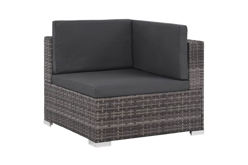 Haveloungesæt 6 Dele Med Hynder Polyrattan Grå - Grå - Havemøbler - Loungemøbler - Loungesæt