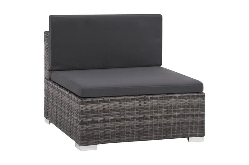 Haveloungesæt 6 Dele Med Hynder Polyrattan Grå - Grå - Havemøbler - Loungemøbler - Loungesæt