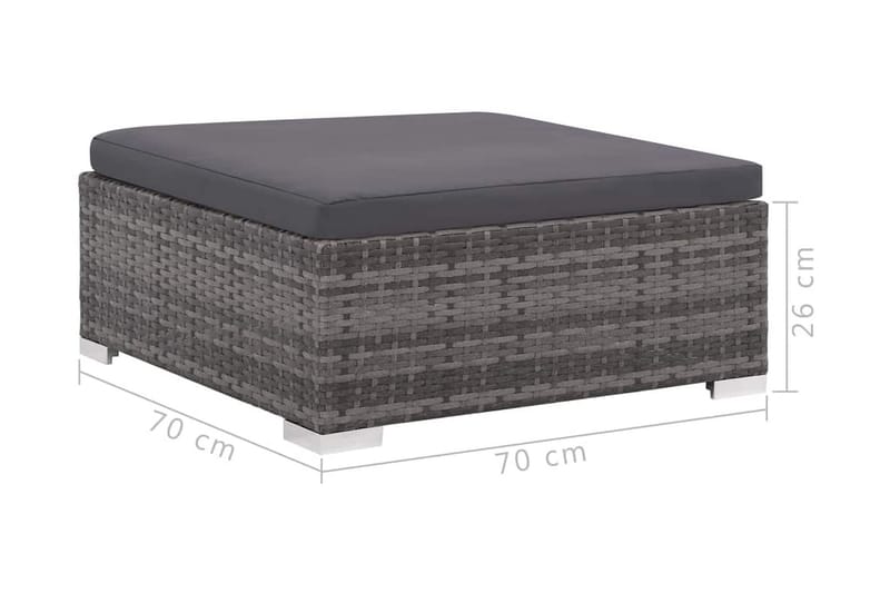 Haveloungesæt 6 Dele Med Hynder Polyrattan Grå - Grå - Havemøbler - Loungemøbler - Loungesæt