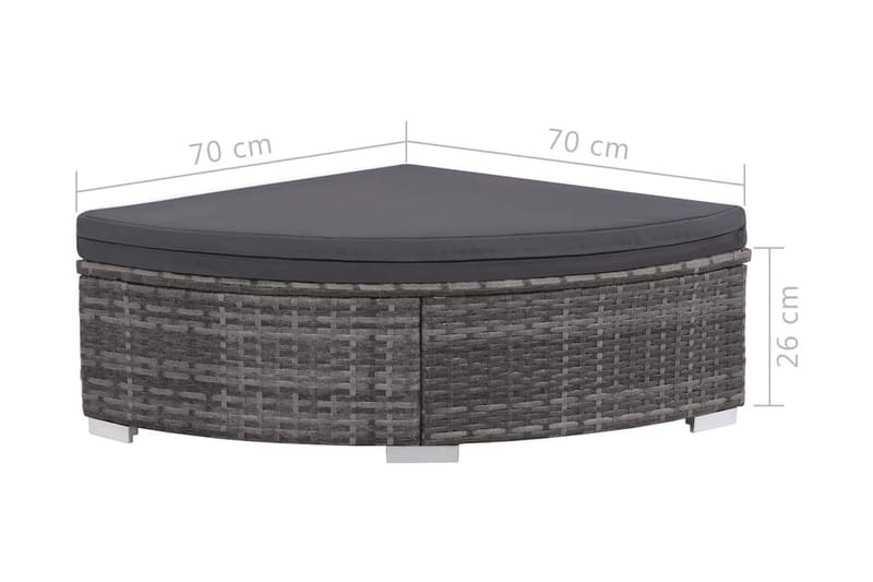 Haveloungesæt 6 Dele Med Hynder Polyrattan Grå - Grå - Havemøbler - Loungemøbler - Loungesæt