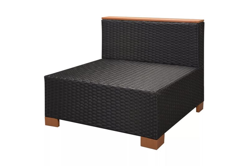 Haveloungesæt 6 Dele Med Hynder Polyrattan Sort - Sort - Havemøbler - Loungemøbler - Loungesæt