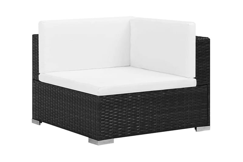 Haveloungesæt 6 Dele Med Hynder Polyrattan Sort - Sort - Havemøbler - Loungemøbler - Loungesæt