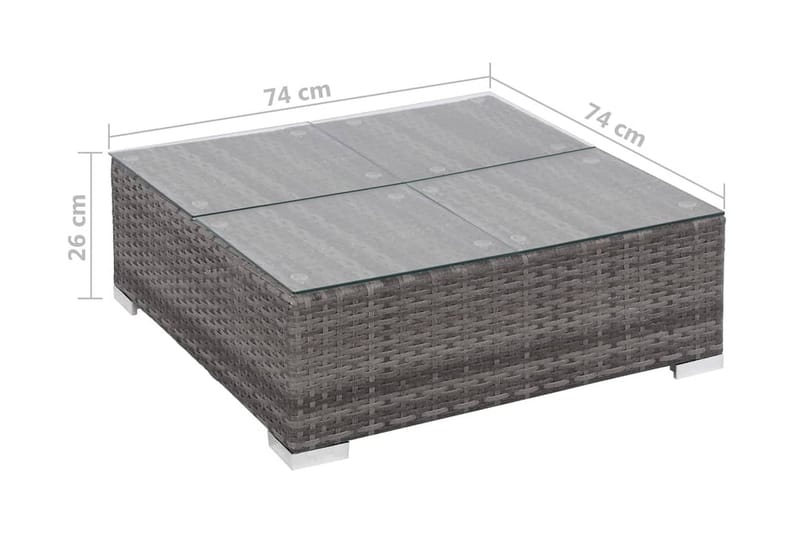 Haveloungesæt 6 Dele Med Hynder Polyrattan Grå - Grå - Havemøbler - Loungemøbler - Loungesæt