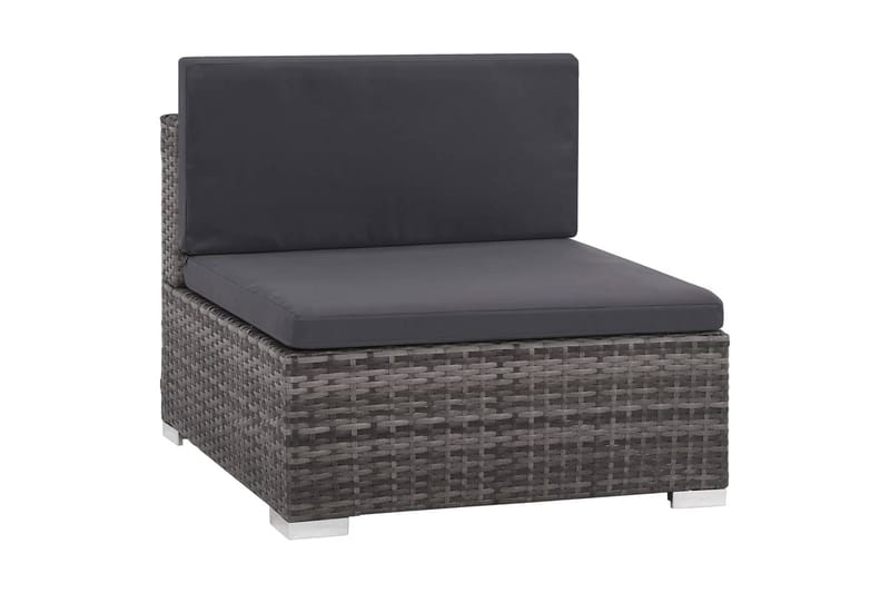 Haveloungesæt 6 Dele Med Hynder Polyrattan Grå - Grå - Havemøbler - Loungemøbler - Loungesæt
