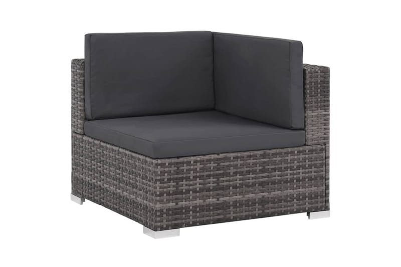 Haveloungesæt 6 Dele Med Hynder Polyrattan Grå - Grå - Havemøbler - Loungemøbler - Loungesæt