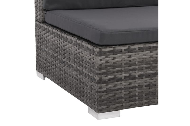 Haveloungesæt 6 Dele Med Hynder Polyrattan Grå - Grå - Havemøbler - Loungemøbler - Loungesæt