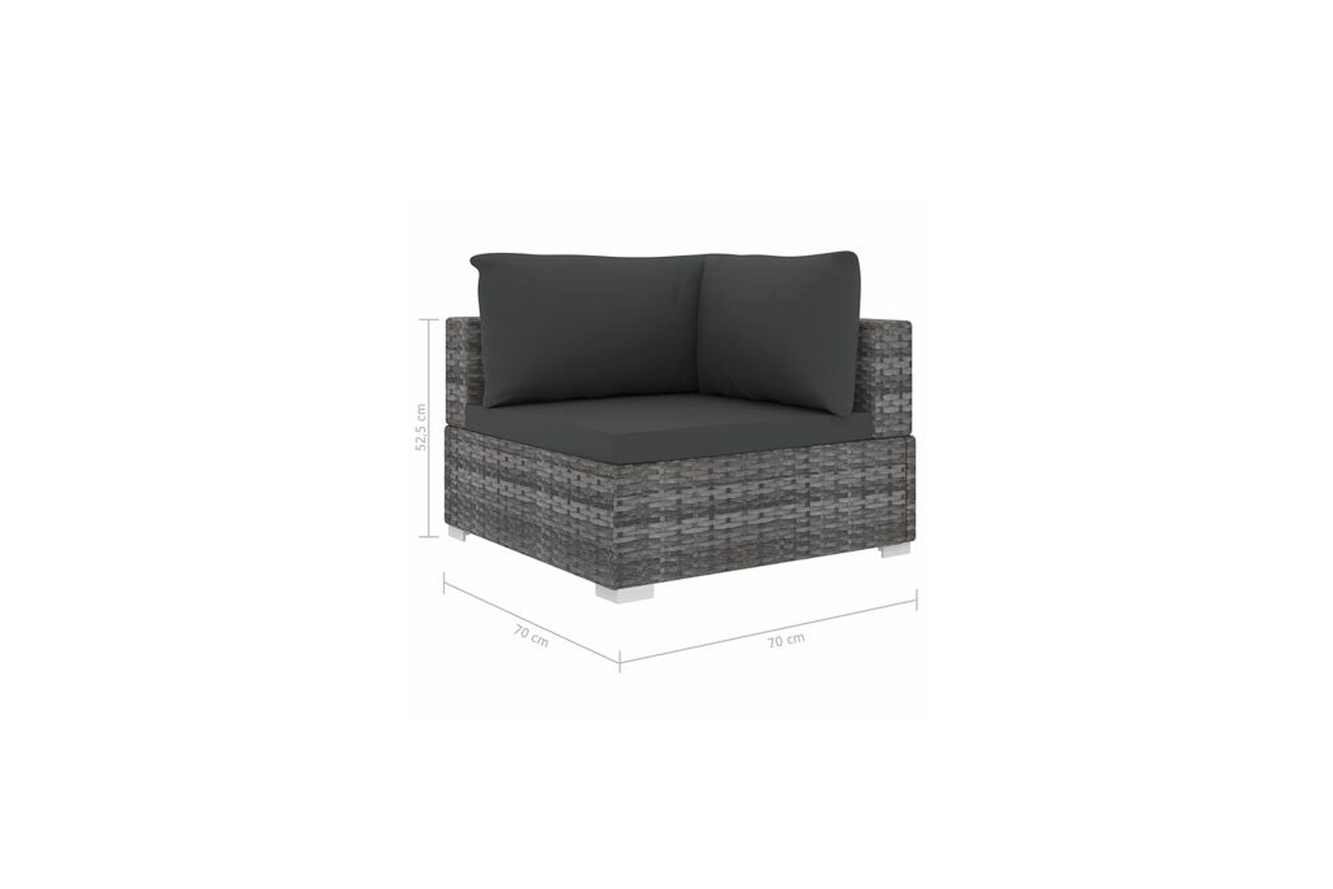Haveloungesæt 6 dele med hynder polyrattan grå - Grå - Havemøbler - Loungemøbler - Loungesæt