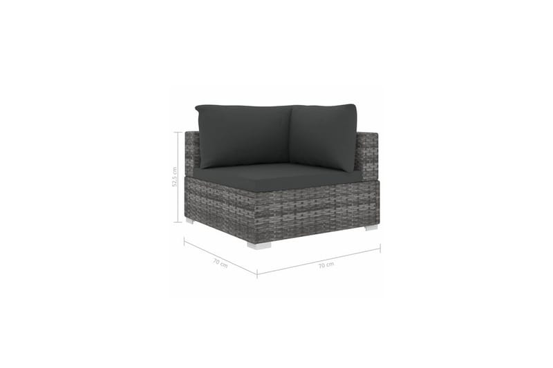 Haveloungesæt 6 dele med hynder polyrattan grå - Grå - Havemøbler - Loungemøbler - Loungesæt