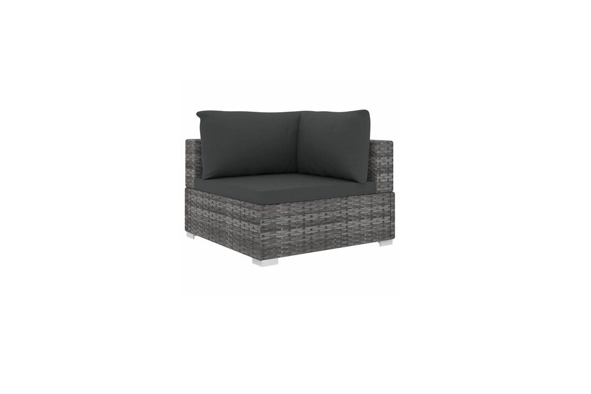 Haveloungesæt 6 dele med hynder polyrattan grå - Grå - Havemøbler - Loungemøbler - Loungesæt