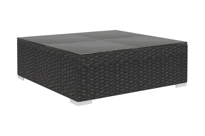 Haveloungesæt 6 dele med hynder polyrattan sort - Sort - Havemøbler - Loungemøbler - Loungesæt
