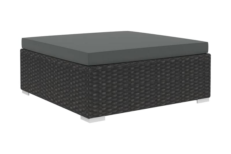 Haveloungesæt 6 dele med hynder polyrattan sort - Sort - Havemøbler - Loungemøbler - Loungesæt