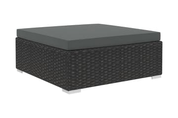 Haveloungesæt 6 dele med hynder polyrattan sort - Sort - Havemøbler - Loungemøbler - Loungesæt