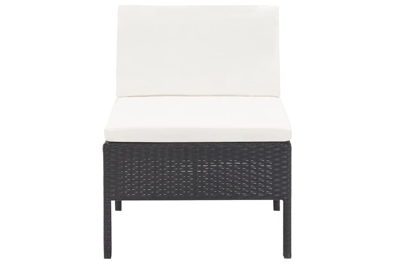 haveloungesæt 6 dele med hynder polyrattan sort - Sort - Havemøbler - Loungemøbler - Loungesæt