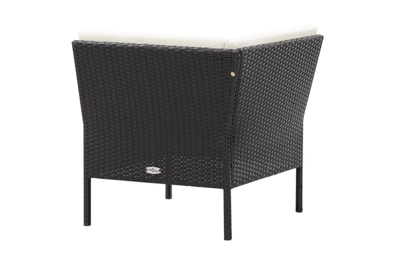 haveloungesæt 6 dele med hynder polyrattan sort - Sort - Havemøbler - Loungemøbler - Loungesæt