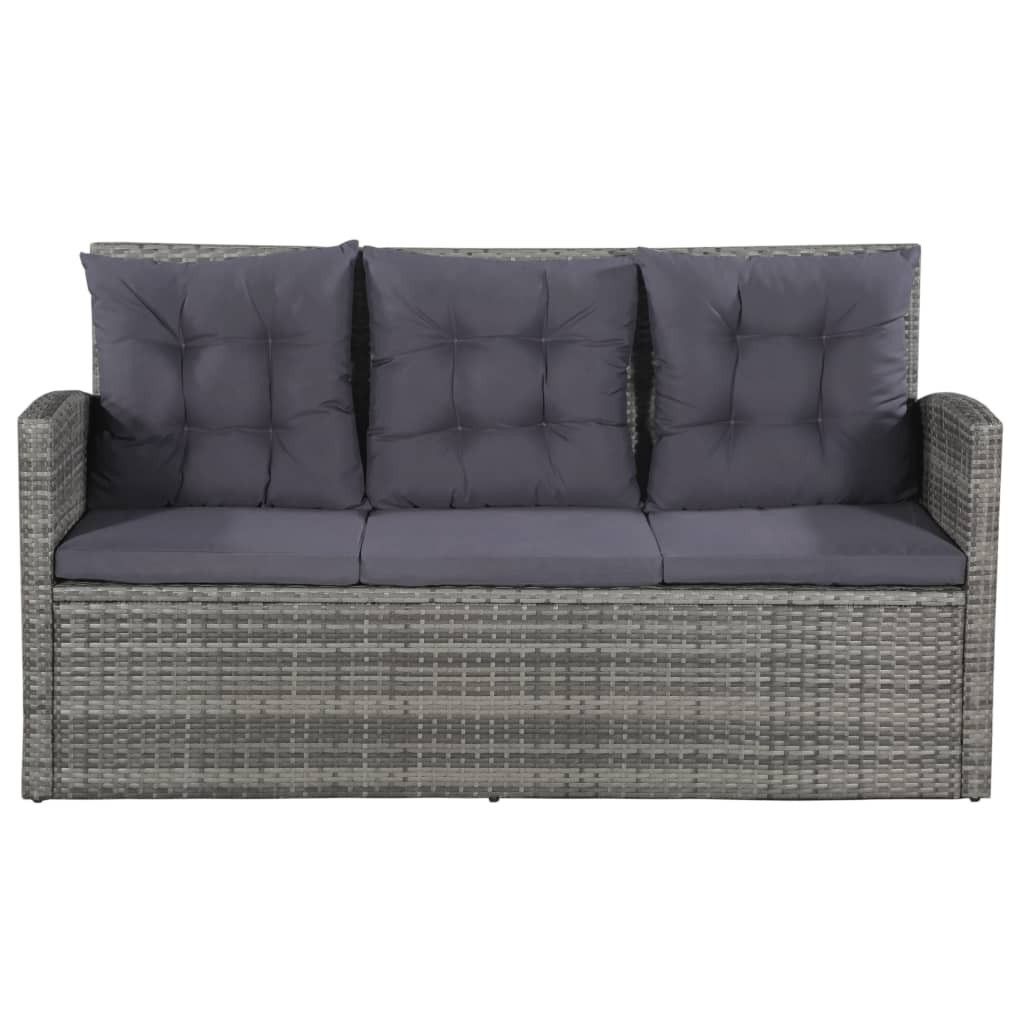 Haveloungesæt 6 Dele Med Hynder Polyrattan Grå - Grå - Havemøbler - Loungemøbler - Loungesæt