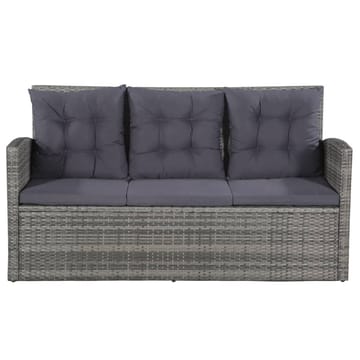 Haveloungesæt 6 Dele Med Hynder Polyrattan Grå - Grå - Havemøbler - Loungemøbler - Loungesæt