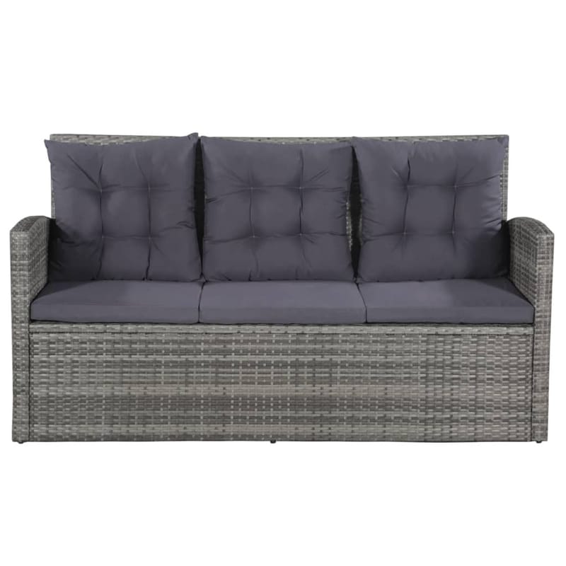 Haveloungesæt 6 Dele Med Hynder Polyrattan Grå - Grå - Havemøbler - Loungemøbler - Loungesæt