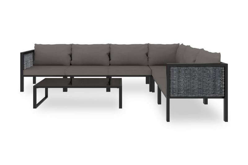Haveloungesæt 7 Dele Med Hynde Polyrattan Antracitgrå - Havemøbler - Loungem�øbler - Loungesæt