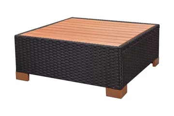 Haveloungesæt 7 Dele Med Hynder Polyrattan Sort - Sort - Havemøbler - Loungemøbler - Loungesæt