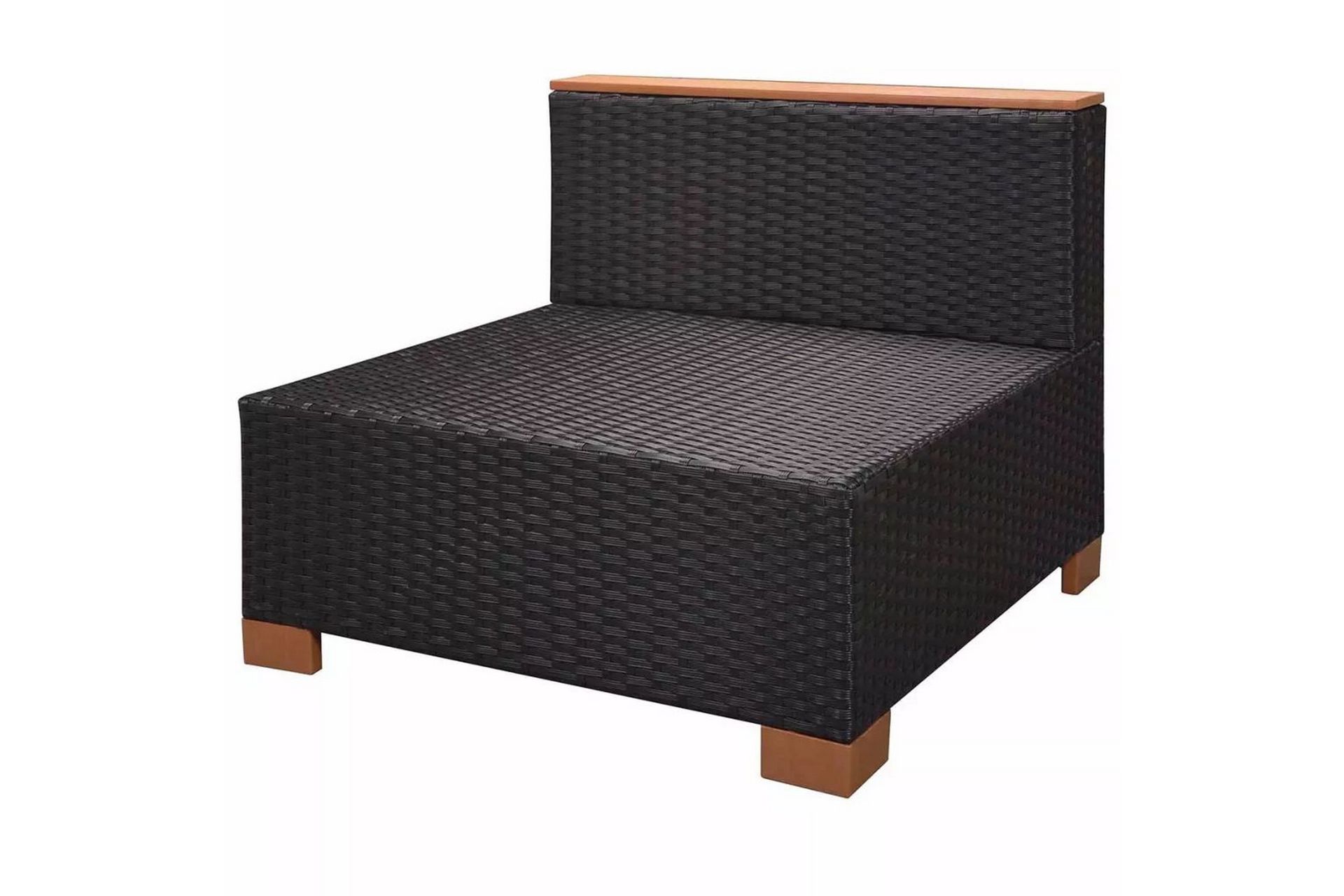 Haveloungesæt 7 Dele Med Hynder Polyrattan Sort - Sort - Havemøbler - Loungemøbler - Loungesæt