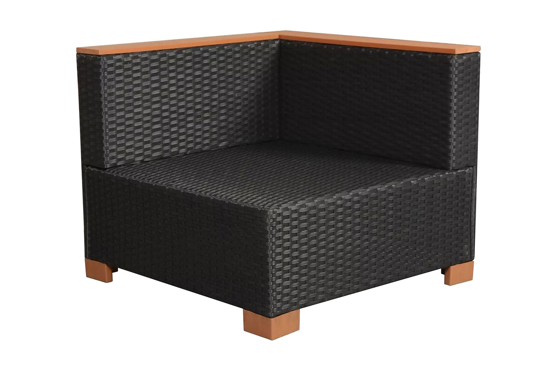 Haveloungesæt 7 Dele Med Hynder Polyrattan Sort - Sort - Havemøbler - Loungemøbler - Loungesæt