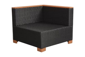 Haveloungesæt 7 Dele Med Hynder Polyrattan Sort - Sort - Havemøbler - Loungemøbler - Loungesæt