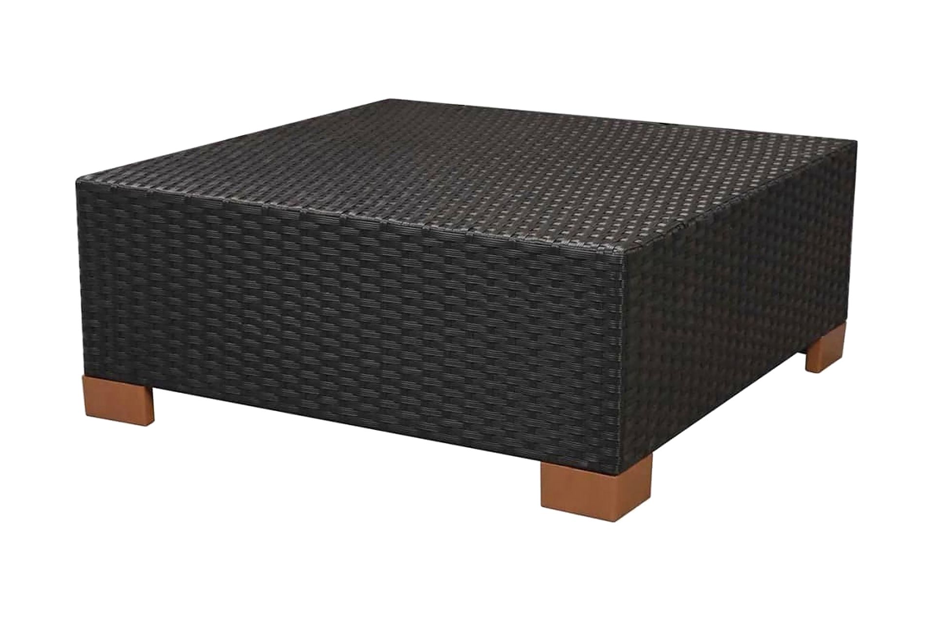 Haveloungesæt 7 Dele Med Hynder Polyrattan Sort - Sort - Havemøbler - Loungemøbler - Loungesæt