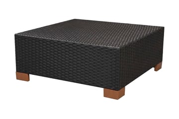 Haveloungesæt 7 Dele Med Hynder Polyrattan Sort - Sort - Havemøbler - Loungemøbler - Loungesæt