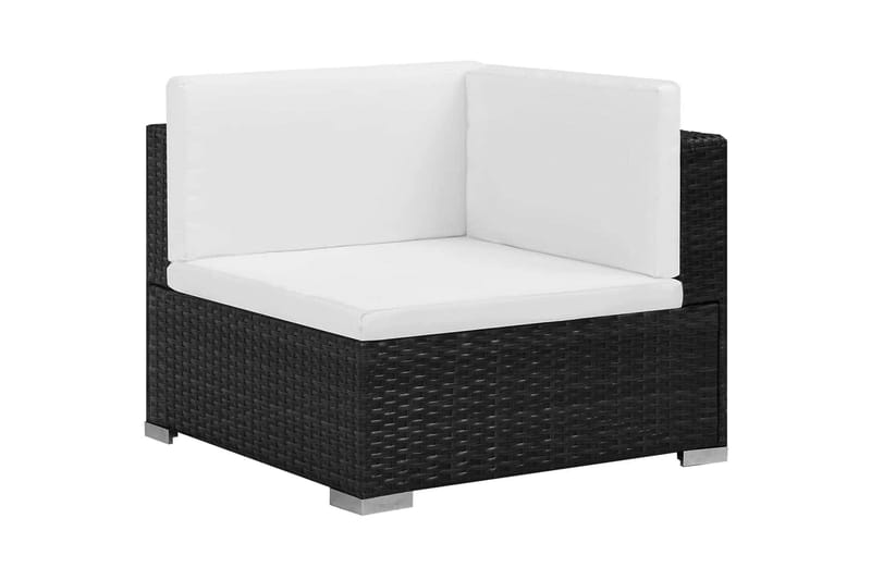 Haveloungesæt 7 Dele Med Hynder Polyrattan Sort - Sort - Havemøbler - Loungemøbler - Loungesæt