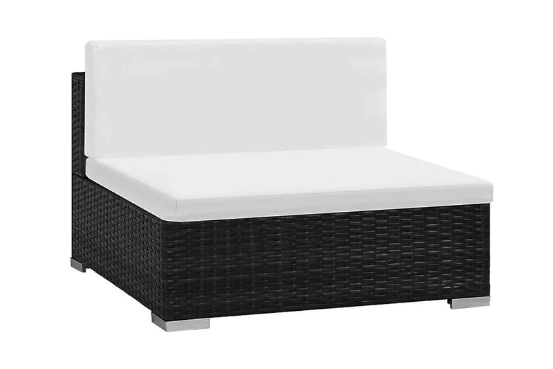 Haveloungesæt 7 Dele Med Hynder Polyrattan Sort - Sort - Havemøbler - Loungemøbler - Loungesæt