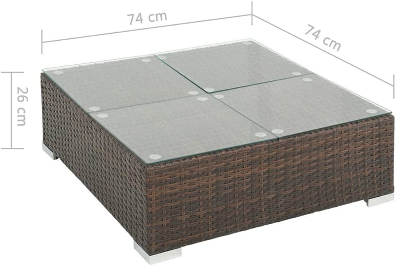 Haveloungesæt 7 Dele Med Hynder Polyrattan Brun - Brun - Havemøbler - Loungemøbler - Loungesæt